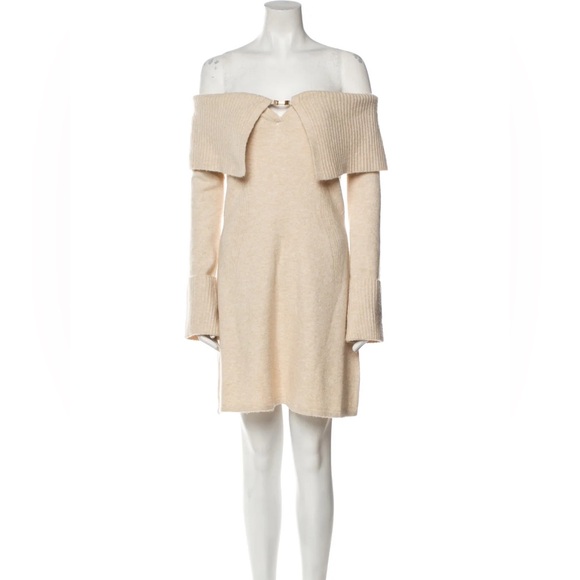 Cult Gaia Cream ‘Edna’ Knit Mini Dress w/Collar Detail Size M EUC HARD TO FIND - Picture 5 of 16